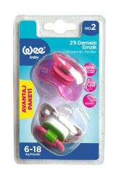 WEE BABY 2’li Damaklı Emzik No:2 Pembe - 1