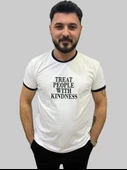 Erkek Kindness Sıfır Yaka Basic Beyaz Tişört thumbnail 1