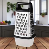 MyBru Paslanmaz Çelik 4 Taraflı Çok İşlevli Çıkarıbilir Hazneli Rende (Dilimleyici) thumbnail 1