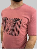 Erkek Tiger Sıfır Yaka Basic Gül Kurusu Tişört - 8
