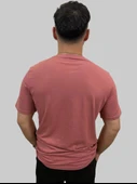 Erkek Tiger Sıfır Yaka Basic Gül Kurusu Tişört - 5