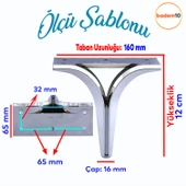 Begonya Lüks Mobilya Kanepe Sehpa TV Ünitesi Çekyat Yükseltici Koltuk Ayağı Baza Ayak Krom 12 cm thumbnail 2