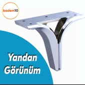 Begonya Lüks Mobilya Kanepe Sehpa TV Ünitesi Çekyat Yükseltici Koltuk Ayağı Baza Ayak Krom 12 cm thumbnail 3