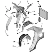 Peugeot 208 (P21E) Opel Corsa F 2019-2024 Çamurluk İç Davlumbaz Sacı Sol Arka 1638951980 - 1