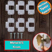 Dolap Kapak Taş Menteşe Tamir Sacı Nobel Pratik Onarım Kiti 6,5x9 cm Yuva Tablası 6 Adet - 1