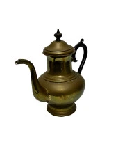 Antika Ahşap Saplı Pirinç Çaydanlık 27x31x15cm - 1