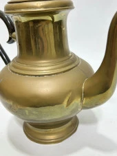 Antika Ahşap Saplı Pirinç Çaydanlık 27x31x15cm - 8