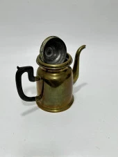 Antika Ahşap Saplı Pirinç Demlik 20x23x12cm - 7