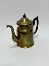 Antika Ahşap Saplı Pirinç Demlik 20x23x12cm - 9