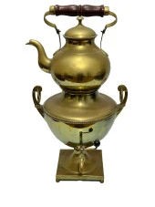 Antika Demlikli Pirinç Semaver 60x34x25cm - 1