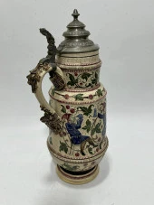 Porselen Kabartmalı Alman Bira Bardağı 39cm - 2