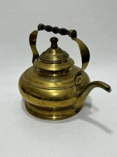 Antika Isıtma Standlı Pirinç Çaydanlık 34x30x22cm - 7