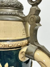 Porselen Kabartmalı Alman Bira Bardağı 40cm - 10