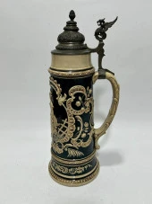 Porselen Kabartmalı Alman Bira Bardağı 40cm - 11