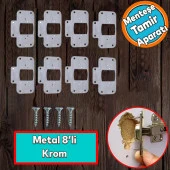 Dolap Kapak Tas Taş Menteşe Tamir Sacı Saç Nobel Pratik Onarım Kiti 6,5x9 cm Yuva Tablası 8 Adet - 1