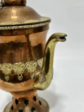 Antika Pirinç İşlemeli Bakır Semaver  28x25x12cm - 9