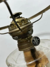 Antika Kristal Detaylı Pirinç Gaz Lambası 50 cm - 6
