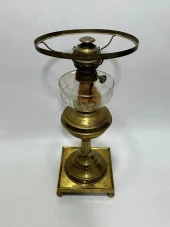 Antika Kristal Detaylı Pirinç Gaz Lambası 50 cm - 10