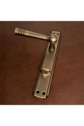 Osmanlı Mat Antik Sarı Bravo Aynalı Wc Banyo Kapı Kolu Sol Basar 1 Takım thumbnail 2