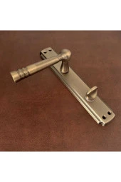 Osmanlı Mat Antik Sarı Bravo Aynalı Wc Banyo Kapı Kolu Sol Basar 1 Takım thumbnail 3