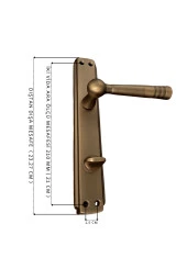 Osmanlı Mat Antik Sarı Bravo Aynalı Wc Banyo Kapı Kolu Sağ Basar 1 Takım thumbnail 4