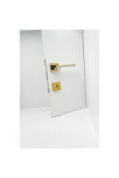 Volvo İnox Gold Kare Rozetli Oda Kapı Kolu Koldoor 1 Takım thumbnail 1