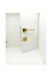 Volvo İnox Gold Kare Rozetli Oda Kapı Kolu Koldoor 1 Takım thumbnail 4