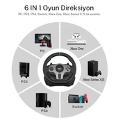 Cosmostech PXN V9 Gaming Racing Wheel 3 Pedallı ve Vitesli PC, PS4, PS3, Switch, Xbox ONE, Xbox Series X/S Uyumlu Oyuncu Direksiyonu thumbnail 5