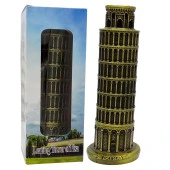 Vintage Metal İtalya Pisa Kulesi Biblo Antik Bronz 18 cm thumbnail 1