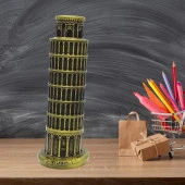 Vintage Metal İtalya Pisa Kulesi Biblo Antik Bronz 18 cm thumbnail 4