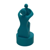 3D Anne ve Çocuk Figür - Mavi - 3
