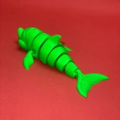 3D Hareketli Gülen Yunus Figürlü Oyuncak -Neon Yeşili - 3