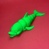 3D Hareketli Gülen Yunus Figürlü Oyuncak -Neon Yeşili - 5