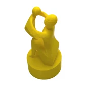 3D Anne ve Çocuk Figür - Sarı - 6