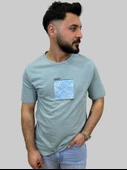 Erkek Paradise Sıfır Yaka Basic Çağla Yeşili Tişört - 5