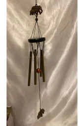 Deprem Zili Çanı Rüzgar Çanı Zili Feng Shui Ejderha Yılı Koruyucu Yin Yang Şık 5 Metal Boru Fil Objeli thumbnail 4