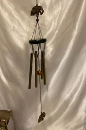 Deprem Zili Çanı Rüzgar Çanı Zili Feng Shui Ejderha Yılı Koruyucu Yin Yang Şık 5 Metal Boru Fil Objeli thumbnail 5