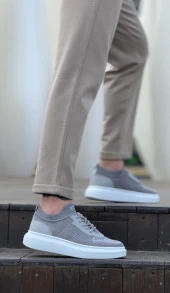 BA0812 Özel Örme Triko Tarz Gri Renk Spor Ayakkabı thumbnail 3