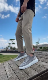 BA0812 Özel Örme Triko Tarz Gri Renk Spor Ayakkabı thumbnail 5