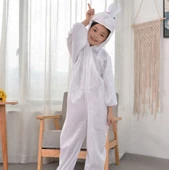Çocuk Tavşan Kostümü Beyaz Renk 2-3 Yaş 80 cm - 1