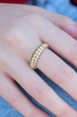 Gold Renk Sarmal Model Kadın Yüzük - TJ-BYK2589 - 1