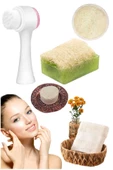 5'li Kabak Lifli Avokado Sabun Yüz Pedi Cilt Temizleme Fırçası Sıkılaştırma Temizleme Peeling Seti - 1