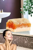 %100 El Yapımı Doğal Kabak Lifli Keçi Sütü Ballı Sabun 120 Gr - 4