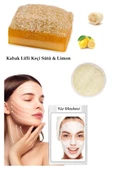 3'lü Set Kabak Lifli Yüz Pedi Kabak Lifli Keçi Sütlü Limonlu Sabun Canlandırıcı Cilt Bakım Yüz Maske - 1