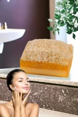 3'lü Set Kabak Lifli Keçi Sütü & Limon Sabun Peeling Sivilce Leke Akne Ruşur Taşı Lifli Yüz Kesesi - 5