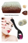 3'lü Set Lifli Sabun Kahve Peeling Cilt Bakım Yenileme Titanyum Derma Roller Leke,Akne Ruşur Taşı - 1