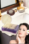 3'lü Yüz Temizleme Leke Akne Ölü Deri Peeling Ruşur Taşı Masaj Etkili Keçi Sütü Lavanta Sabun - 2