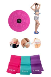 2'li Set Bel Ve Tüm Vücut Için Dönen Twister Disc 3'lü Pilates Bandı Se - 4