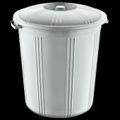 Plastik Fıçı Tip Kapaklı Yuvarlak Klasik Çöp Kovası Kutusu Konteyneri - 51,5 / 56 / 59,5 Cm. - 90 Litre thumbnail 1