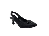 Zerhan 72 Kadın Siyah Tokalı Burnu Kapalı Arkası Açık Topuku Ayakkabı - 2